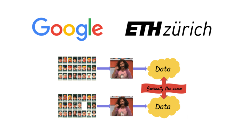 A slide containing only the Google and ETH Zürich logos, along with the
diagram representing differential privacy.