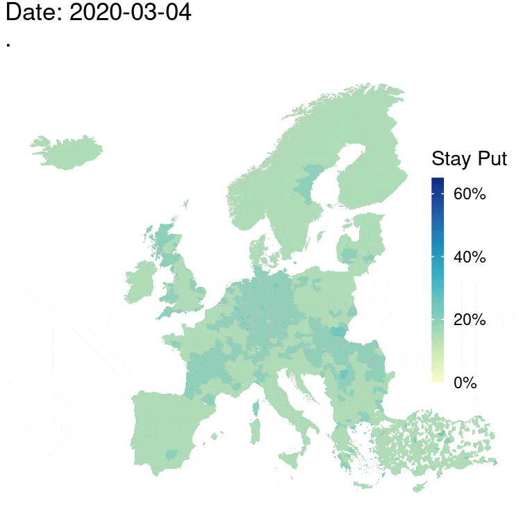 An animated map of the "Stay Put" metric in Facebook's Movement Range Maps